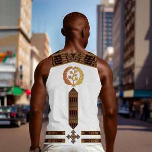 Eritrea Men Tank Top Tilet Habesha Style - White