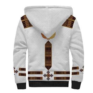 Eritrea Sherpa Hoodie Tilet Habesha Style - White