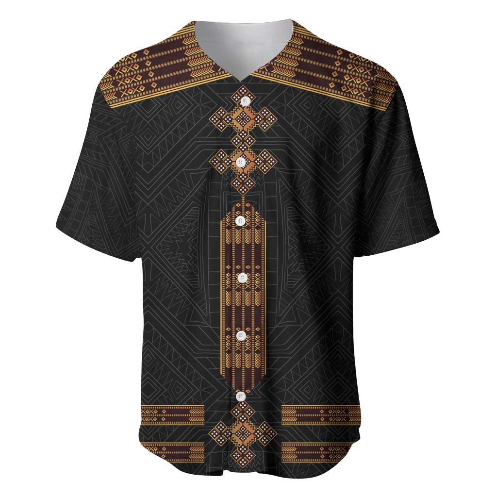 Eritrea Baseball Jersey Tilet Habesha Style - Black