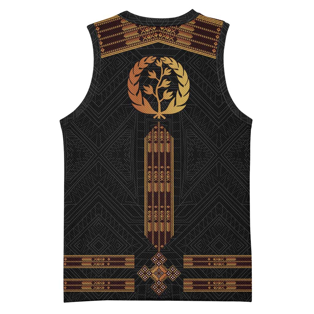 Eritrea Basketball Jersey Tilet Habesha Style - Black LT7
