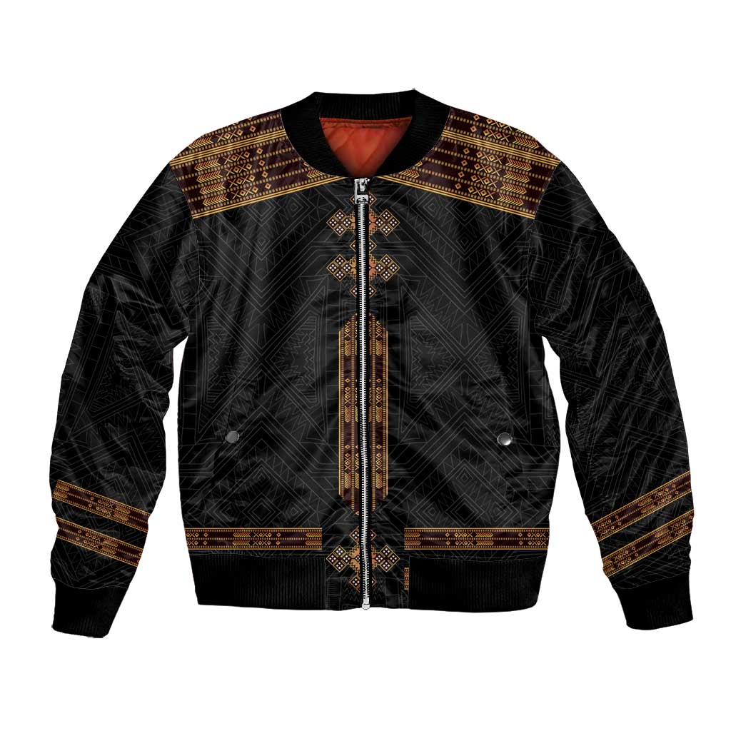 Eritrea Bomber Jacket Tilet Habesha Style - Black