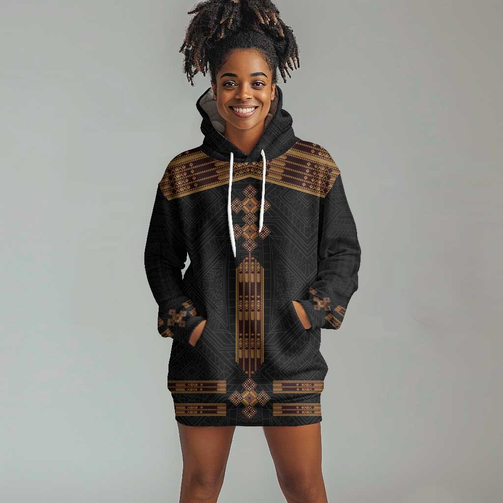 Eritrea Hoodie Dress Tilet Habesha Style - Black