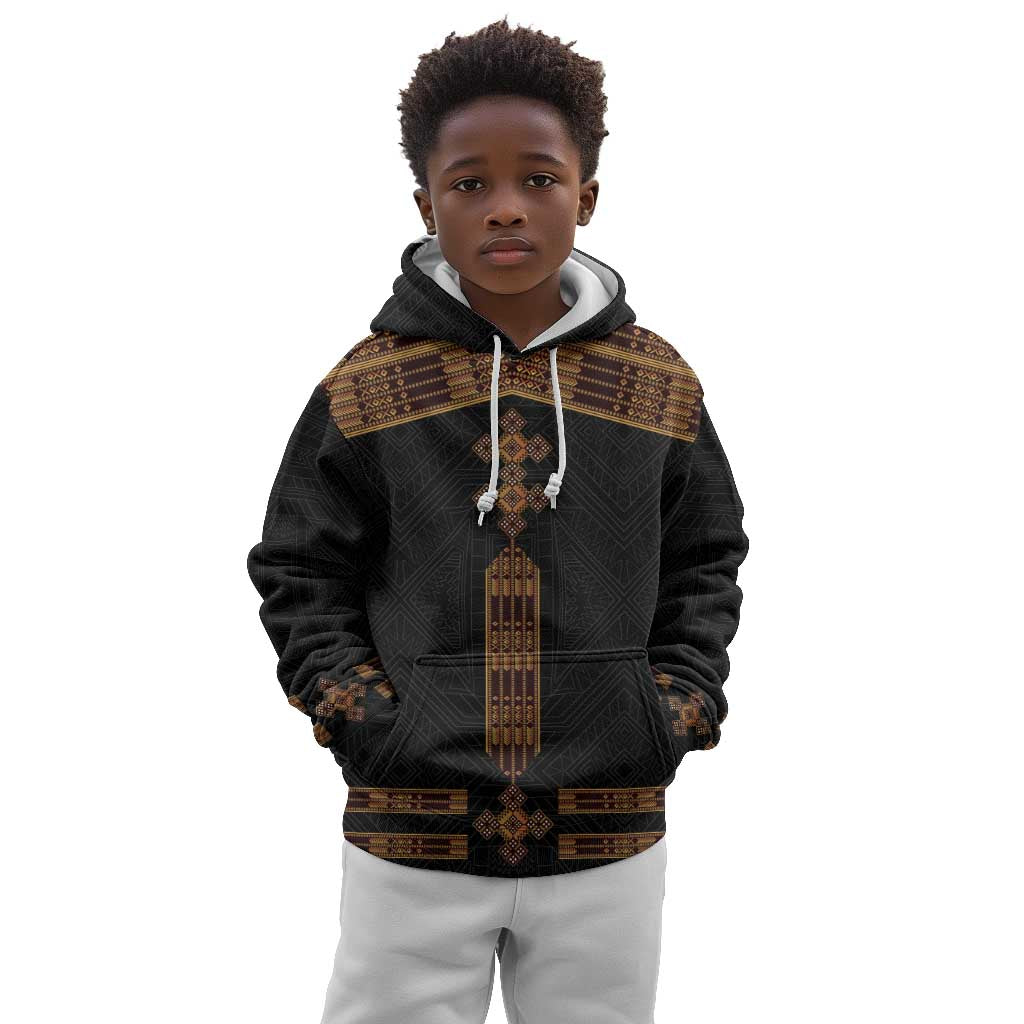 Eritrea Kid Hoodie Tilet Habesha Style - Black