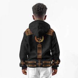 Eritrea Kid Hoodie Tilet Habesha Style - Black