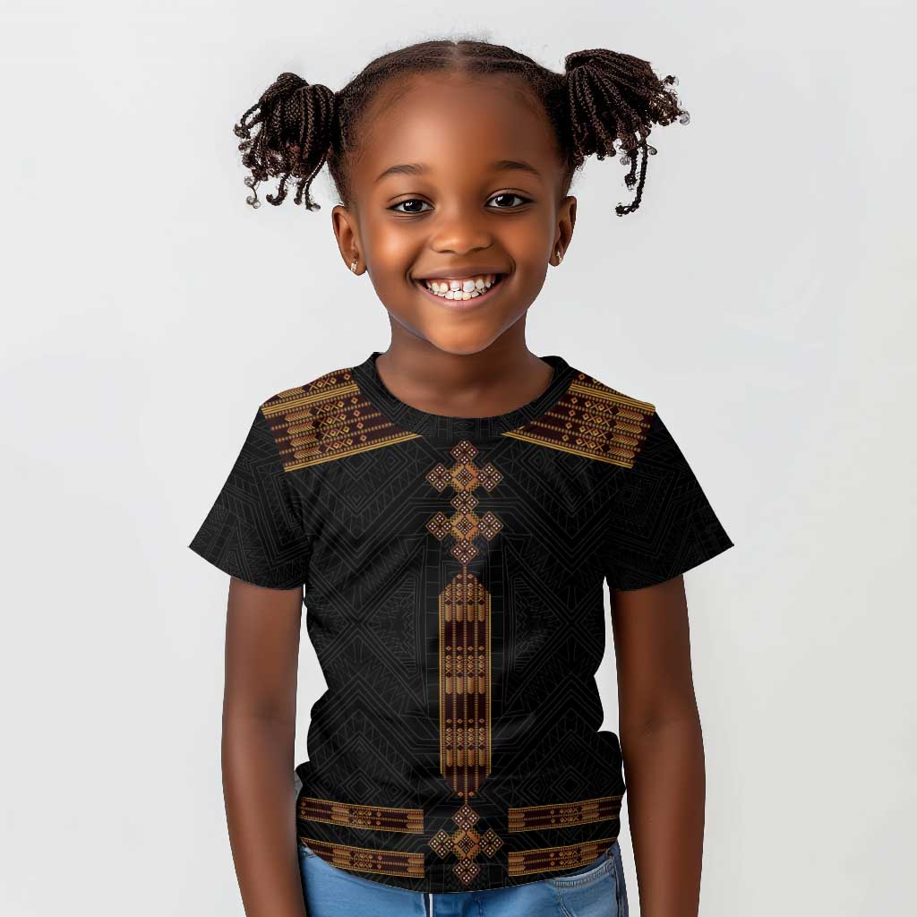 Eritrea Kid T shirt Tilet Habesha Style - Black