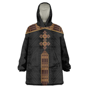 Eritrea Kid Wearable Blanket Hoodie Tilet Habesha Style - Black