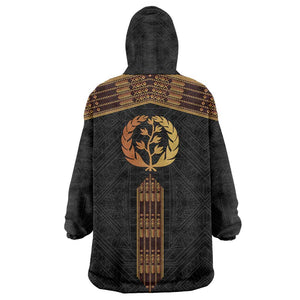 Eritrea Kid Wearable Blanket Hoodie Tilet Habesha Style - Black