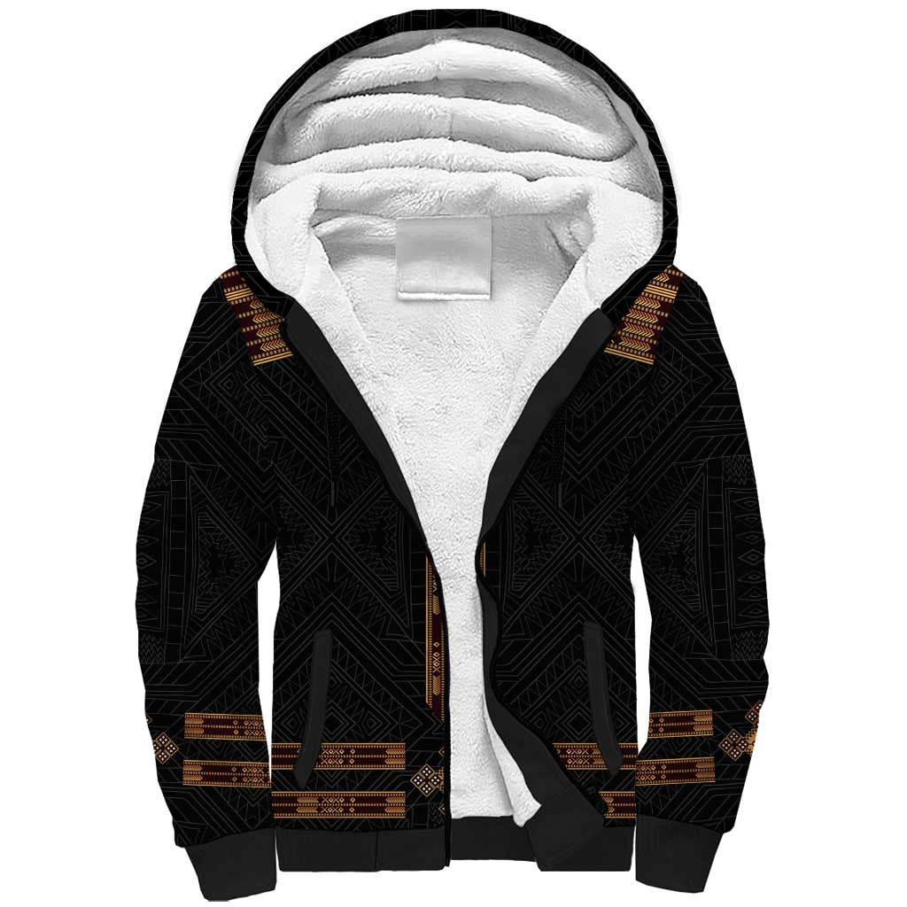 Eritrea Sherpa Hoodie Tilet Habesha Style - Black