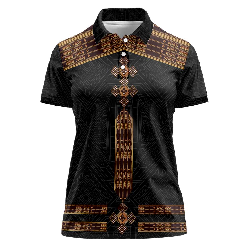 Eritrea Women Polo Shirt Tilet Habesha Style - Black