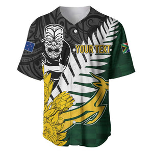 Personalised New Zealand Vs South Africa Rugby Baseball Jersey Rivals - Tribal Style