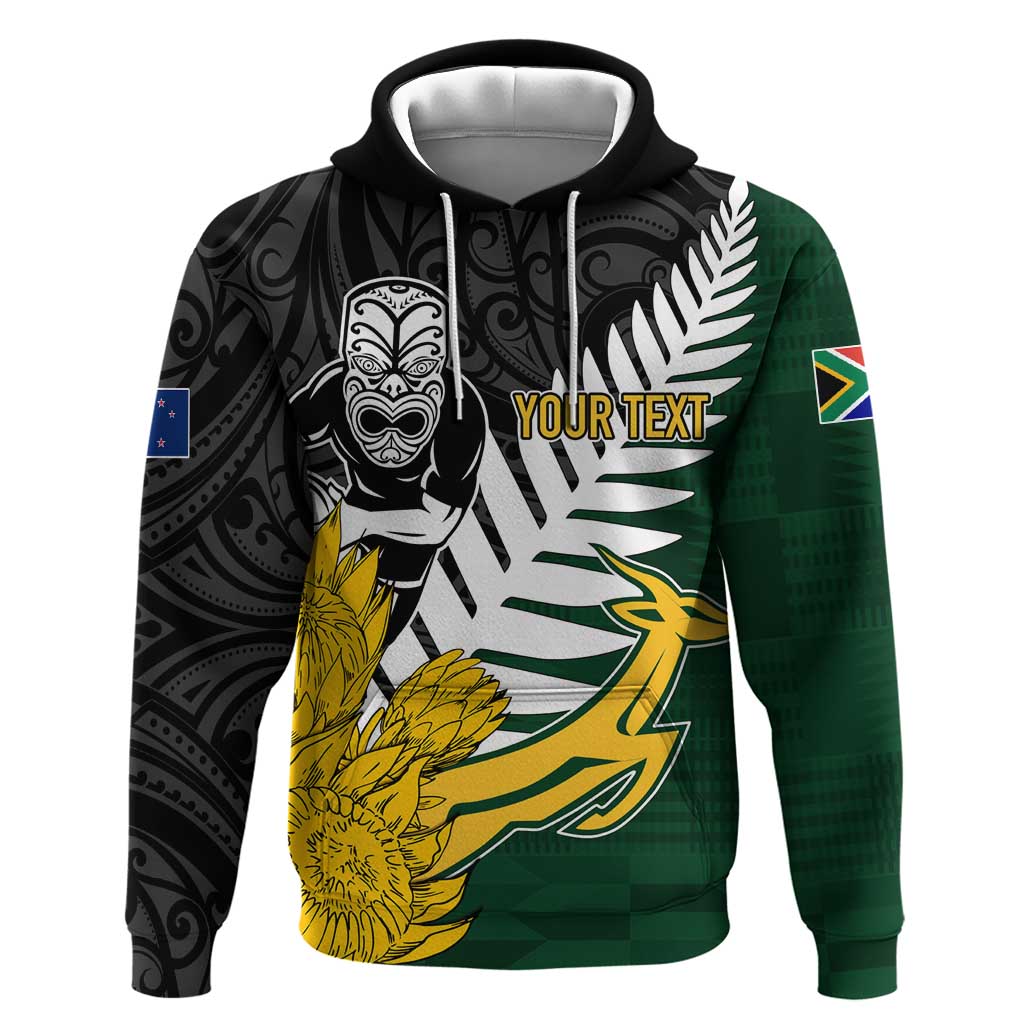 Personalised New Zealand Vs South Africa Rugby Hoodie Rivals - Tribal Style