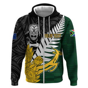 Personalised New Zealand Vs South Africa Rugby Hoodie Rivals - Tribal Style