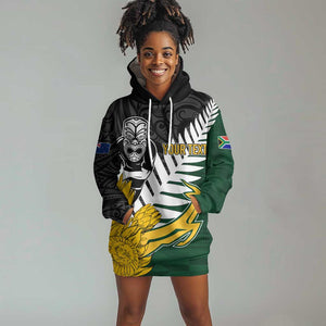 Personalised New Zealand Vs South Africa Rugby Hoodie Dress Rivals - Tribal Style