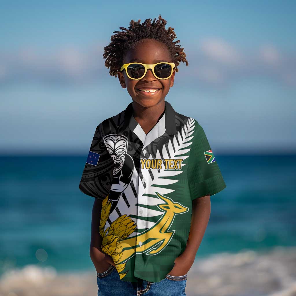 Personalised New Zealand Vs South Africa Rugby Kid Hawaiian Shirt Rivals - Tribal Style