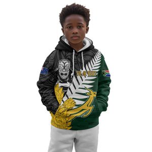 Personalised New Zealand Vs South Africa Rugby Kid Hoodie Rivals - Tribal Style