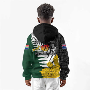 Personalised New Zealand Vs South Africa Rugby Kid Hoodie Rivals - Tribal Style