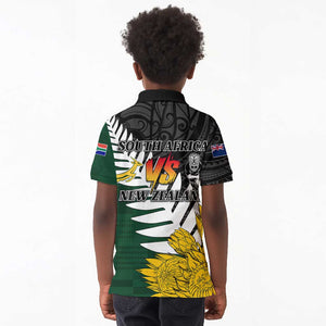 Personalised New Zealand Vs South Africa Rugby Kid Polo Shirt Rivals - Tribal Style