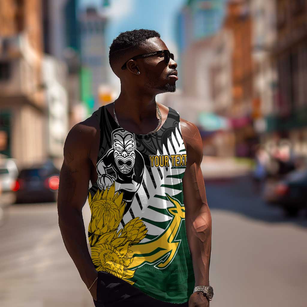 Personalised New Zealand Vs South Africa Rugby Men Tank Top Rivals - Tribal Style