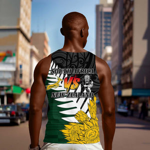 Personalised New Zealand Vs South Africa Rugby Men Tank Top Rivals - Tribal Style