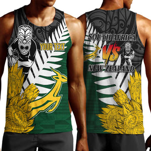 Personalised New Zealand Vs South Africa Rugby Men Tank Top Rivals - Tribal Style