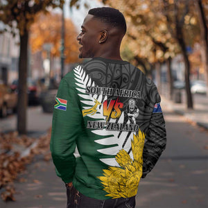 Personalised New Zealand Vs South Africa Rugby Sweatshirt Rivals - Tribal Style