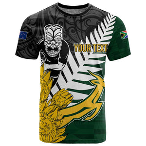 Personalised New Zealand Vs South Africa Rugby T shirt Rivals - Tribal Style