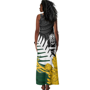 Personalised New Zealand Vs South Africa Rugby Tank Maxi Dress Rivals - Tribal Style