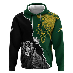 Personalised New Zealand Vs South Africa Rugby Hoodie Rivals Dynamics