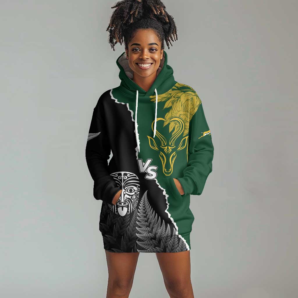 Personalised New Zealand Vs South Africa Rugby Hoodie Dress Rivals Dynamics