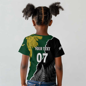 Personalised New Zealand Vs South Africa Rugby Kid T shirt Rivals Dynamics