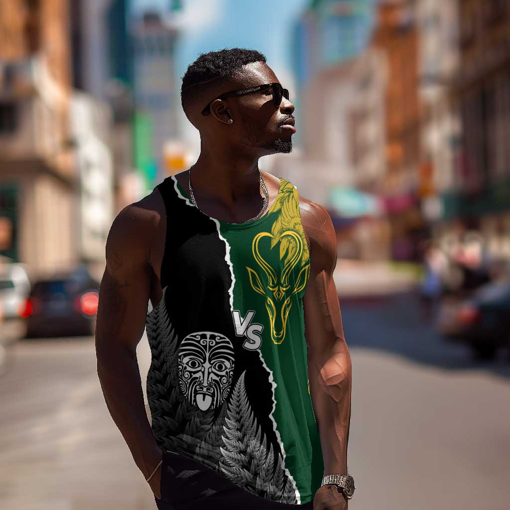 Personalised New Zealand Vs South Africa Rugby Men Tank Top Rivals Dynamics