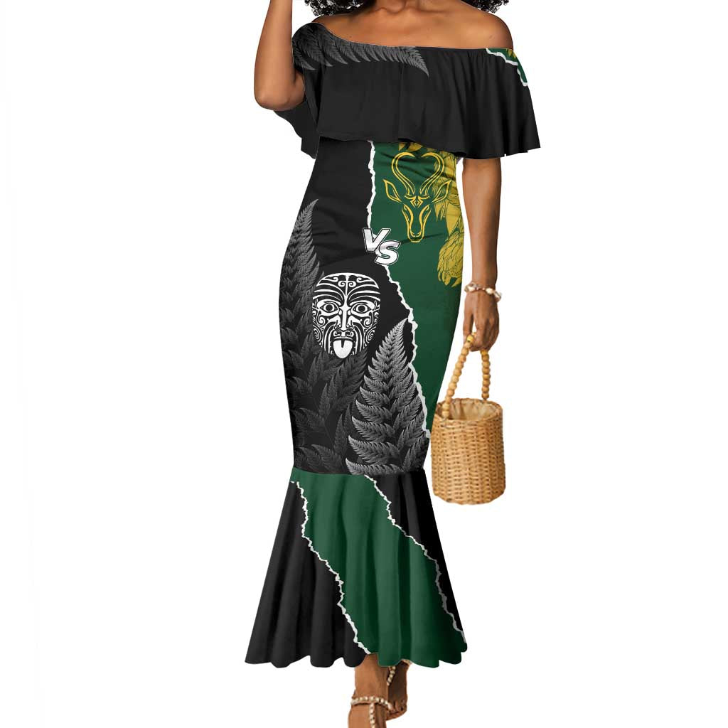 Personalised New Zealand Vs South Africa Rugby Mermaid Dress Rivals Dynamics