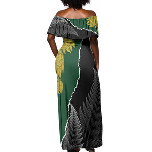 Personalised New Zealand Vs South Africa Rugby Off Shoulder Maxi Dress Rivals Dynamics