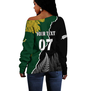 Personalised New Zealand Vs South Africa Rugby Off Shoulder Sweater Rivals Dynamics