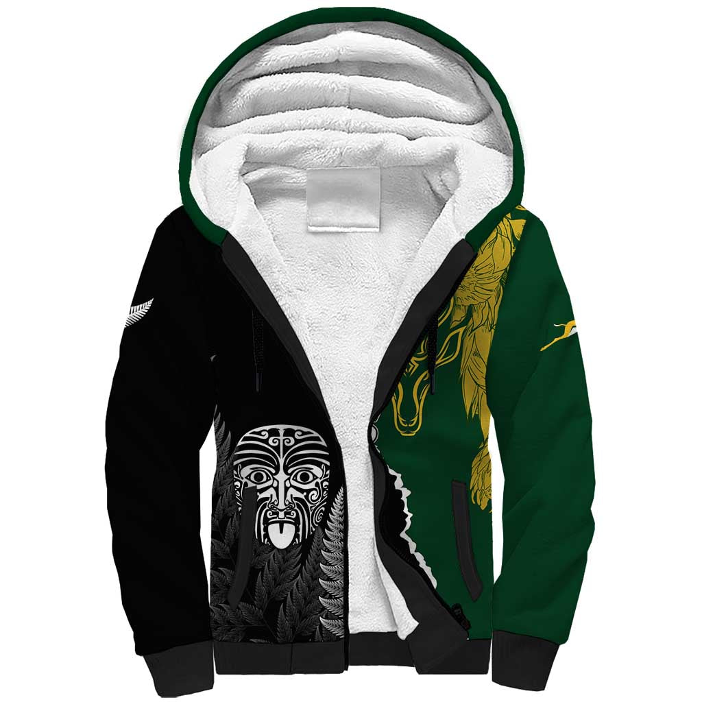 Personalised New Zealand Vs South Africa Rugby Sherpa Hoodie Rivals Dynamics