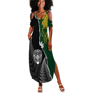 Personalised New Zealand Vs South Africa Rugby Summer Maxi Dress Rivals Dynamics