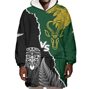 Personalised New Zealand Vs South Africa Rugby Wearable Blanket Hoodie Rivals Dynamics