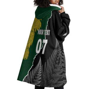 Personalised New Zealand Vs South Africa Rugby Wearable Blanket Hoodie Rivals Dynamics