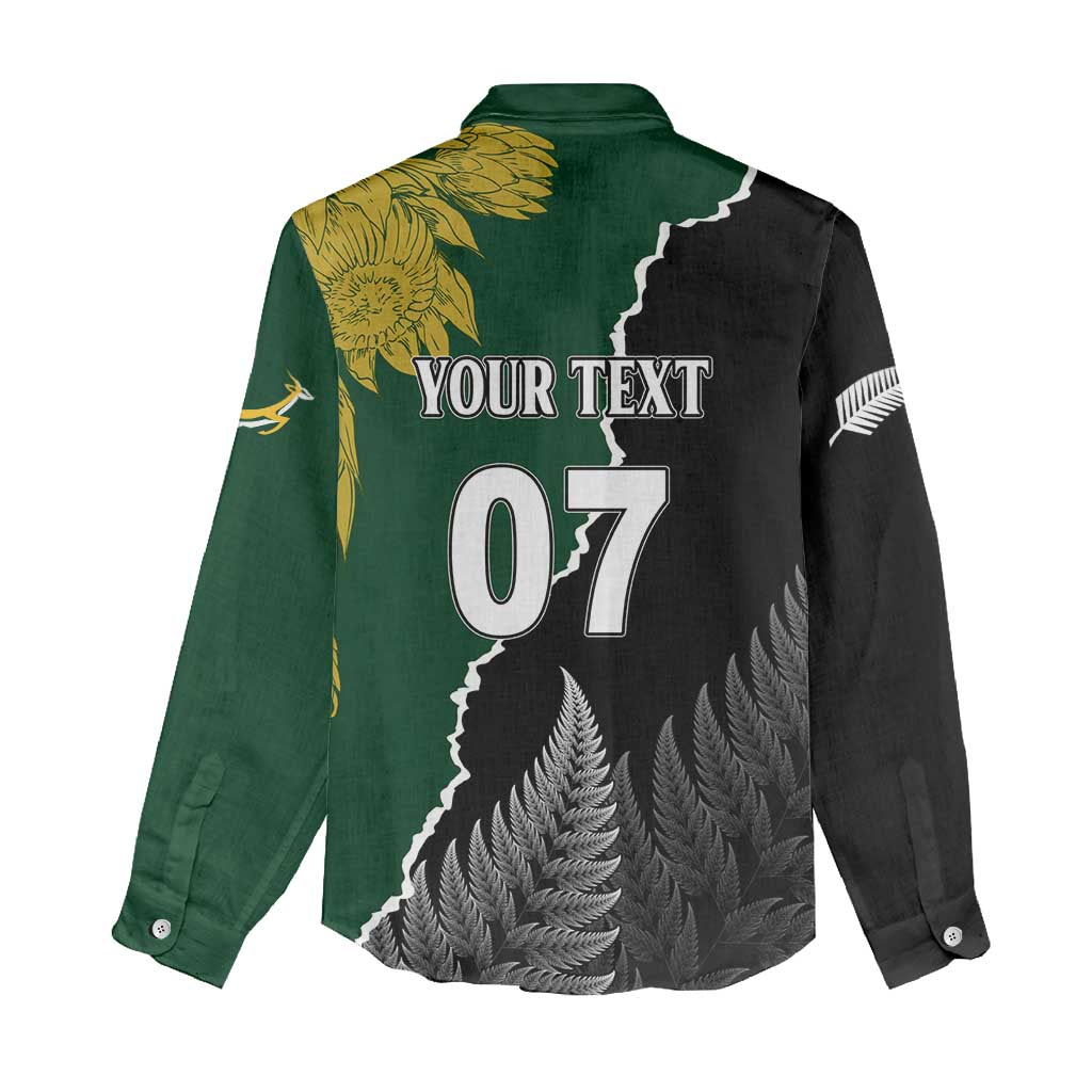 Personalised New Zealand Vs South Africa Rugby Women Casual Shirt Rivals Dynamics LT7
