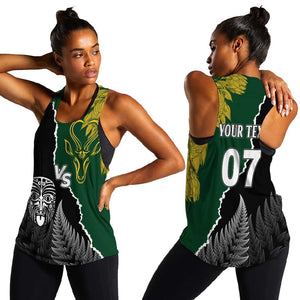 Personalised New Zealand Vs South Africa Rugby Women Racerback Tank Rivals Dynamics