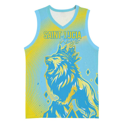 Saint Lucia Cricket Personalized Basketball Jersey The Roaring King LT7