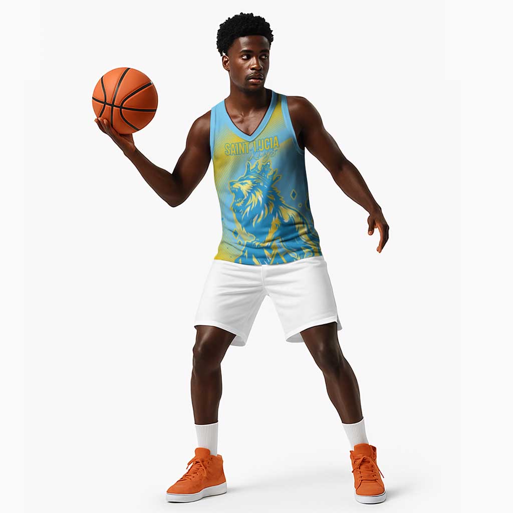 Saint Lucia Cricket Personalized Basketball Jersey The Roaring King LT7