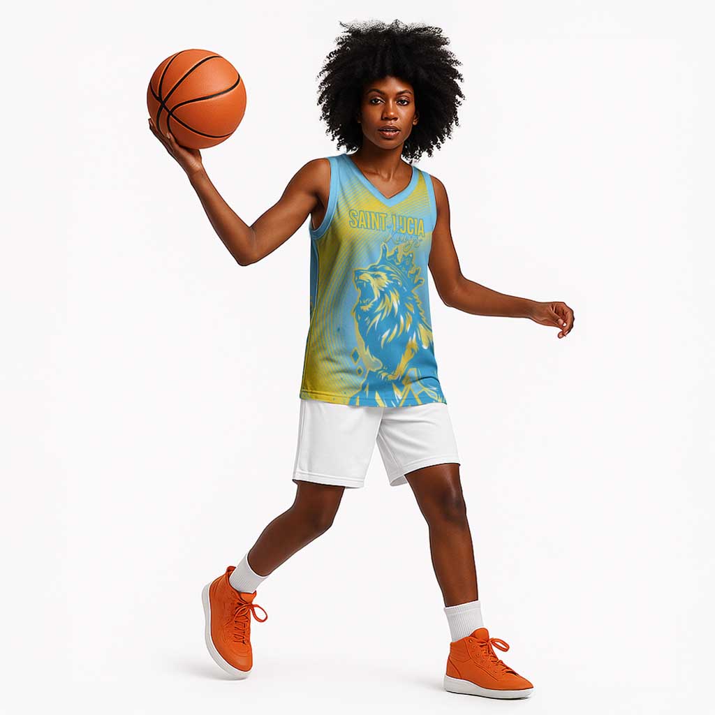 Saint Lucia Cricket Personalized Basketball Jersey The Roaring King LT7