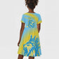 Saint Lucia Cricket Personalized Kid Short Sleeve Dress The Roaring King - African Pride