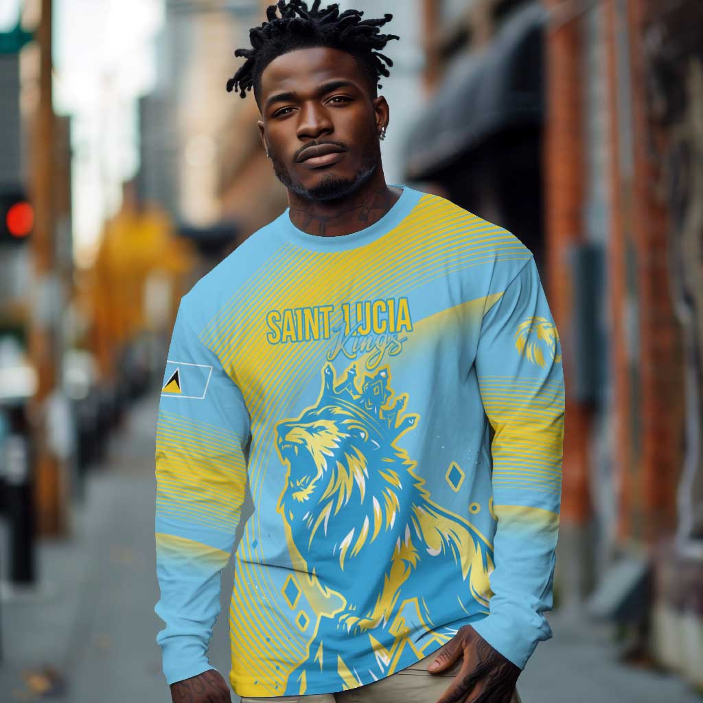 Saint Lucia Cricket Personalized Long Sleeve Shirt The Roaring King - African Pride