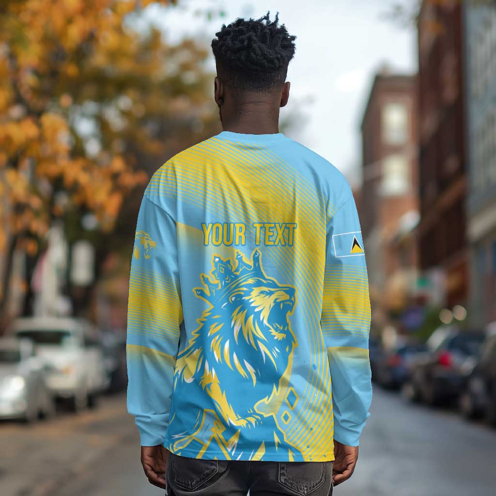 Saint Lucia Cricket Personalized Long Sleeve Shirt The Roaring King - African Pride