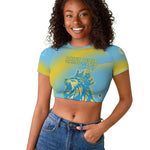 Saint Lucia Cricket Personalized Raglan Cropped T shirt The Roaring King - African Pride
