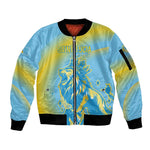 Saint Lucia Cricket Personalized Sleeve Zip Bomber Jacket The Roaring King - African Pride