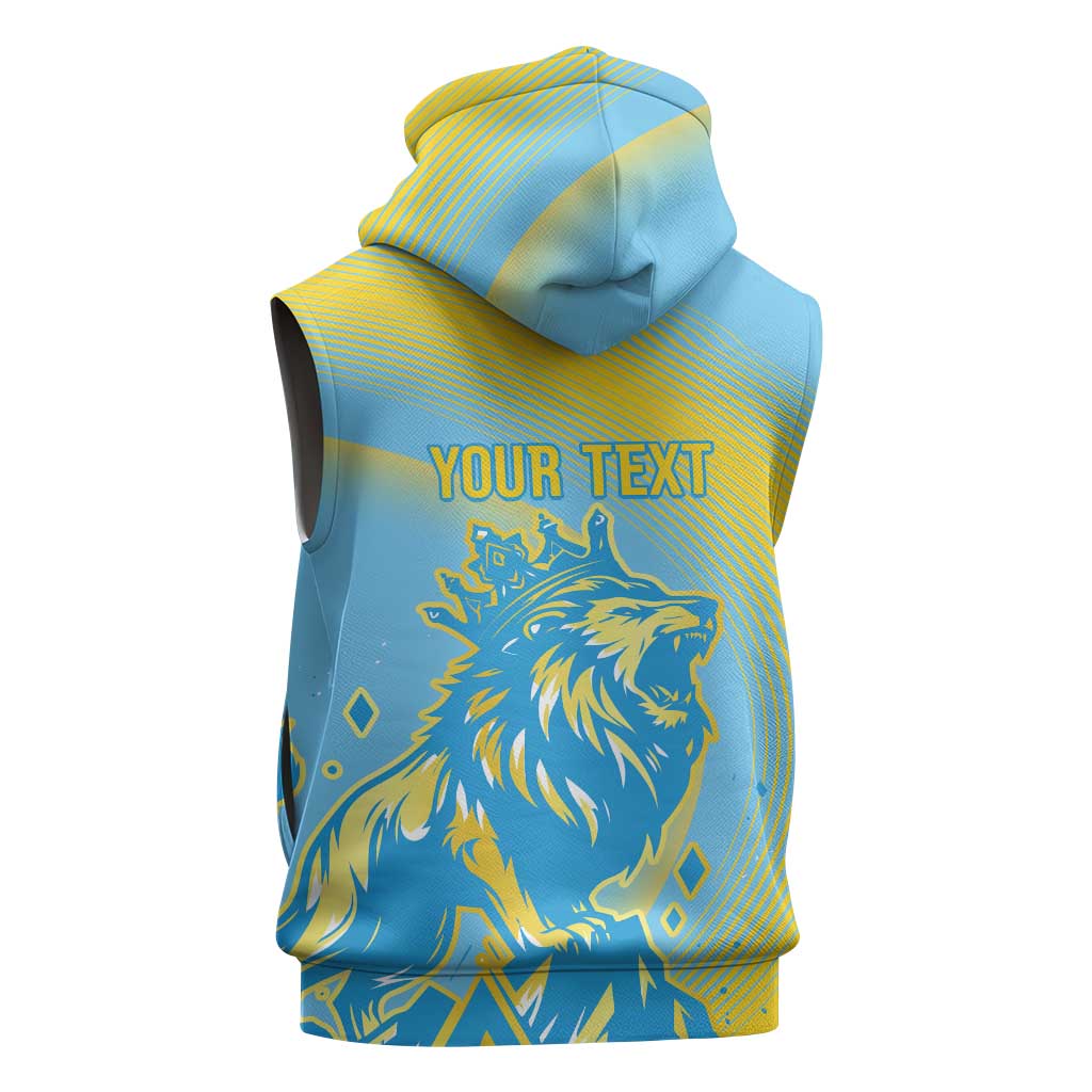 Saint Lucia Cricket Personalized Sleeveless Zip Hoodie The Roaring King - African Pride