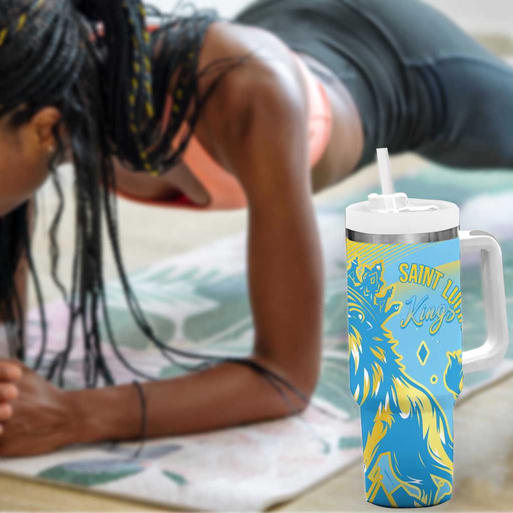 Saint Lucia Cricket Personalized Tumbler With Handle The Roaring King - African Pride